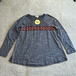 Hayden Blue and Red Patterned Blouse